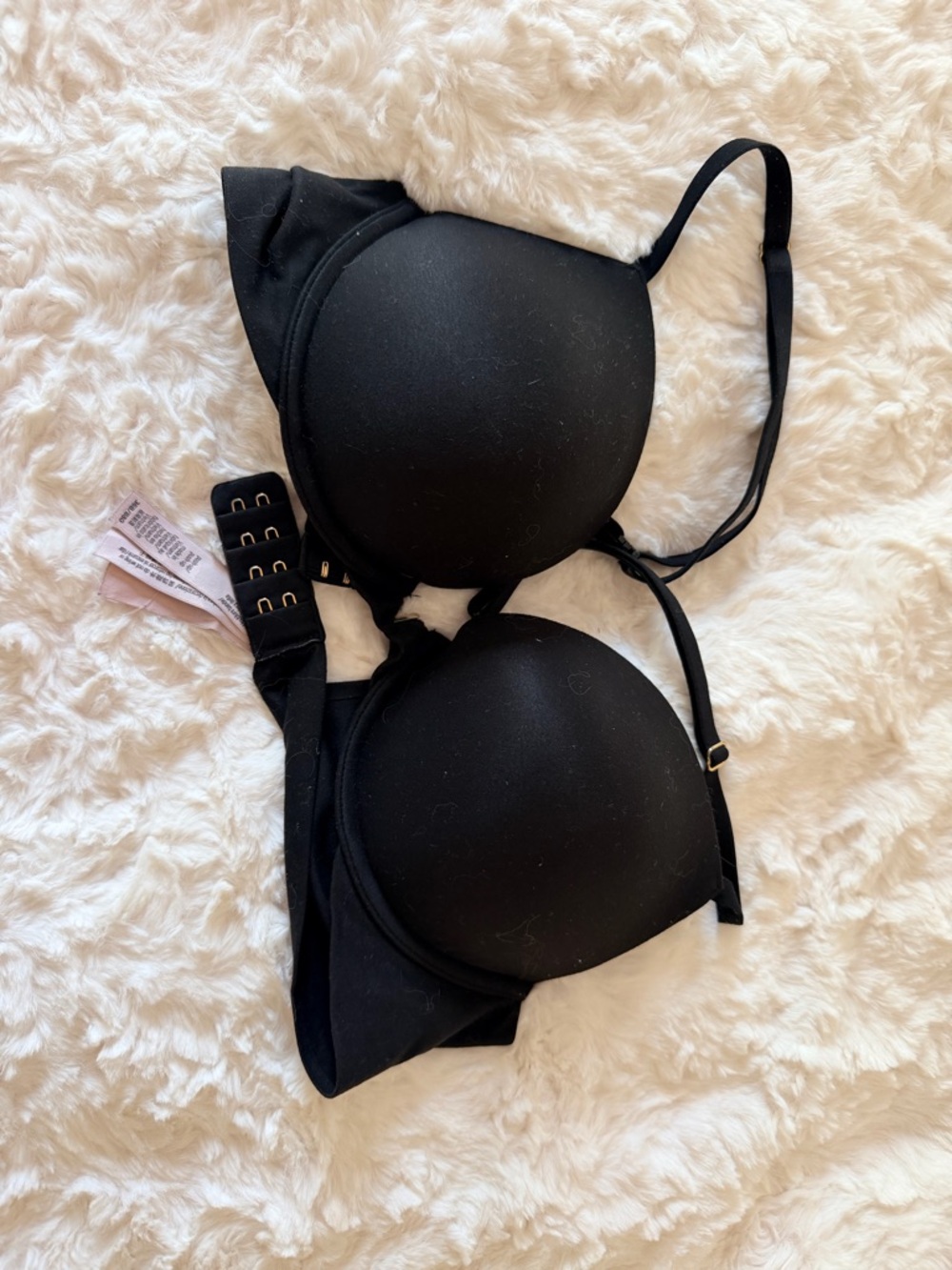 Victoria's Secret Black Padded Bra with Gold Hardware